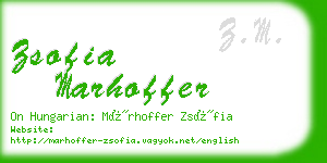 zsofia marhoffer business card